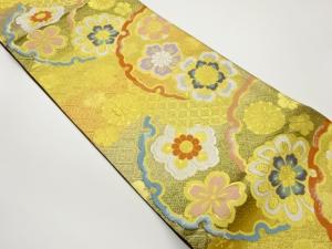 佐賀錦雪輪に花々模様織出し袋帯